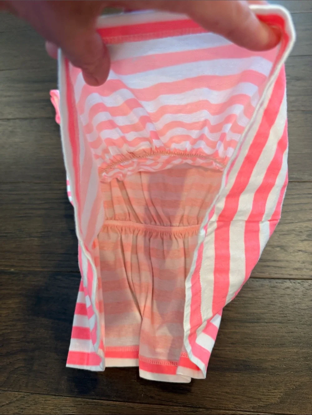 OshKosh B'gosh Pink and White Striped Knit Tee Dress Size 5 - C34-082
